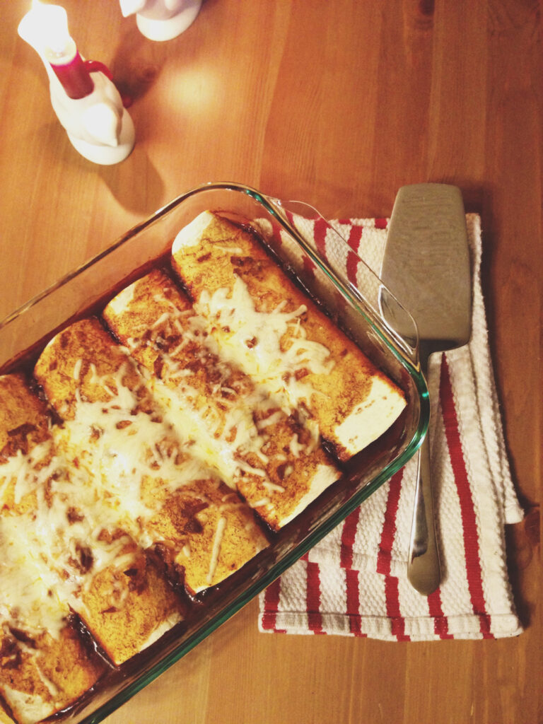 Chicken & Spinach Enchiladas with Homemade Enchilada Sauce