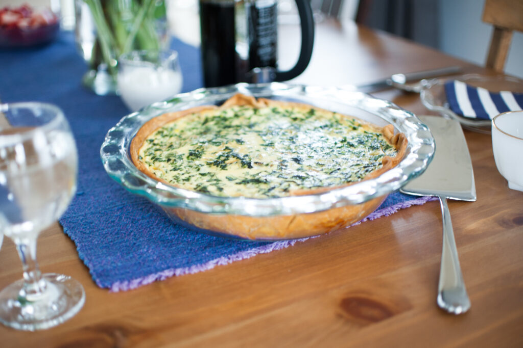 Spinach, Bacon, Gouda Quiche