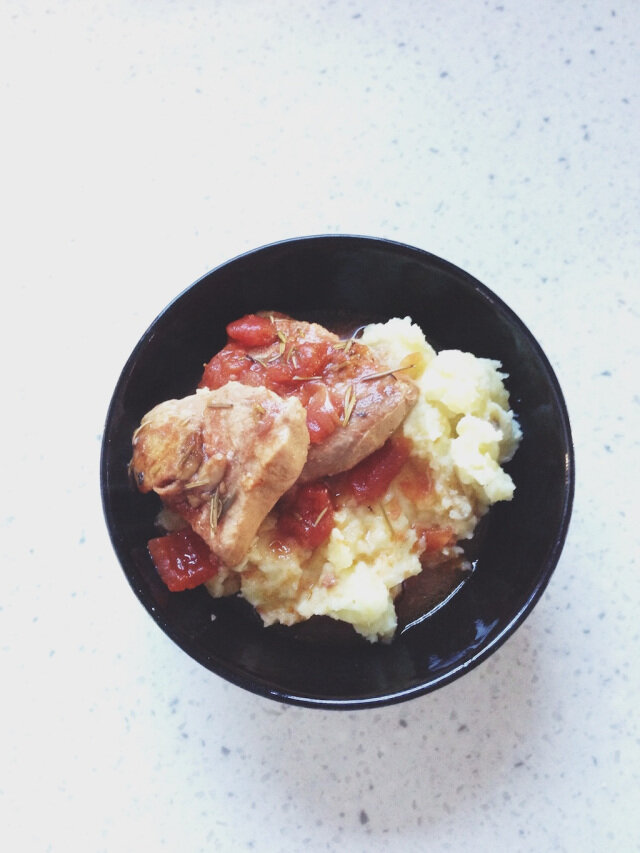 Rosemary & Cinnamon Braised Pork with Mashed Potatoes